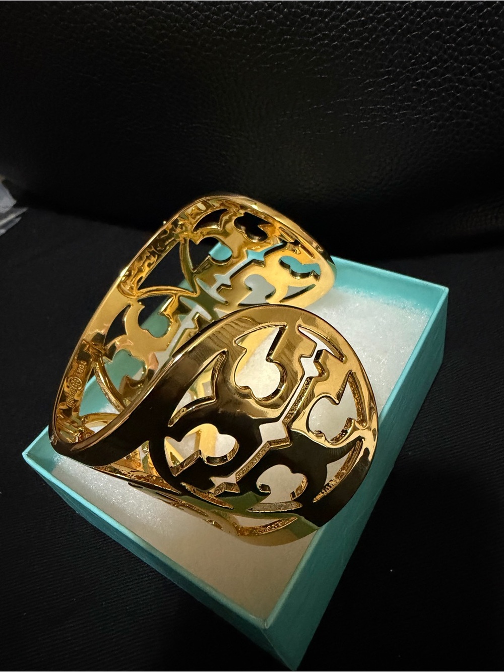 Tory Burch Gold Openwork Cuff Bracelet